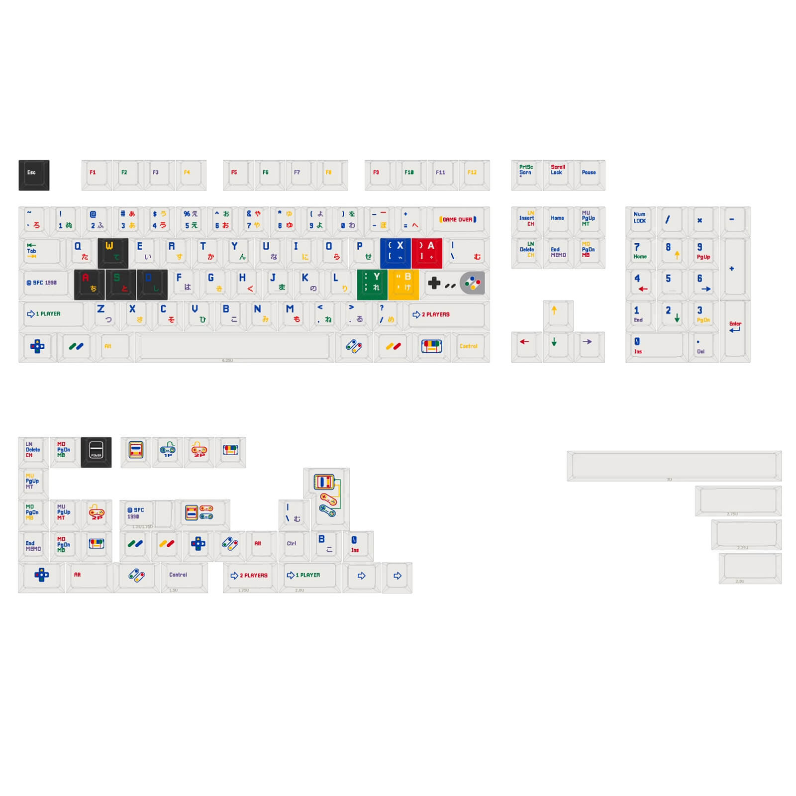 ORSEEMO Classic Game Keycaps Set