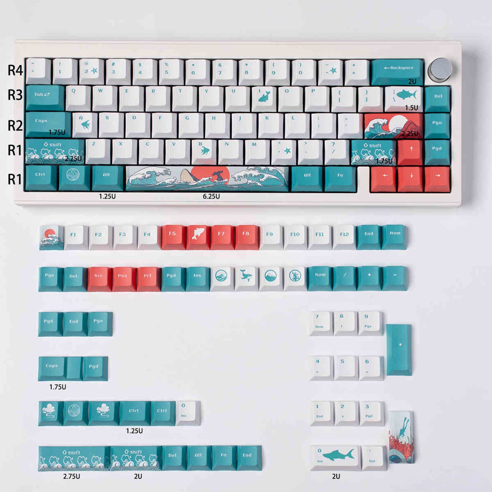 Japanese Waves Keycaps